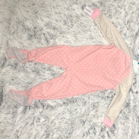 Carter’s pink polka dot owl footie - Picture 4 of 6